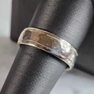 Mens Vintage Estate 14K White Gold Wedding Band Ring, 7.1g E7284